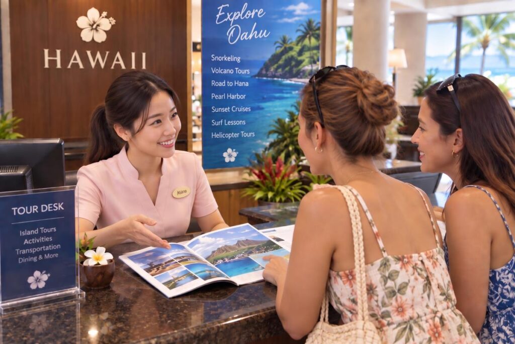 Hotel tour desk in Waikiki