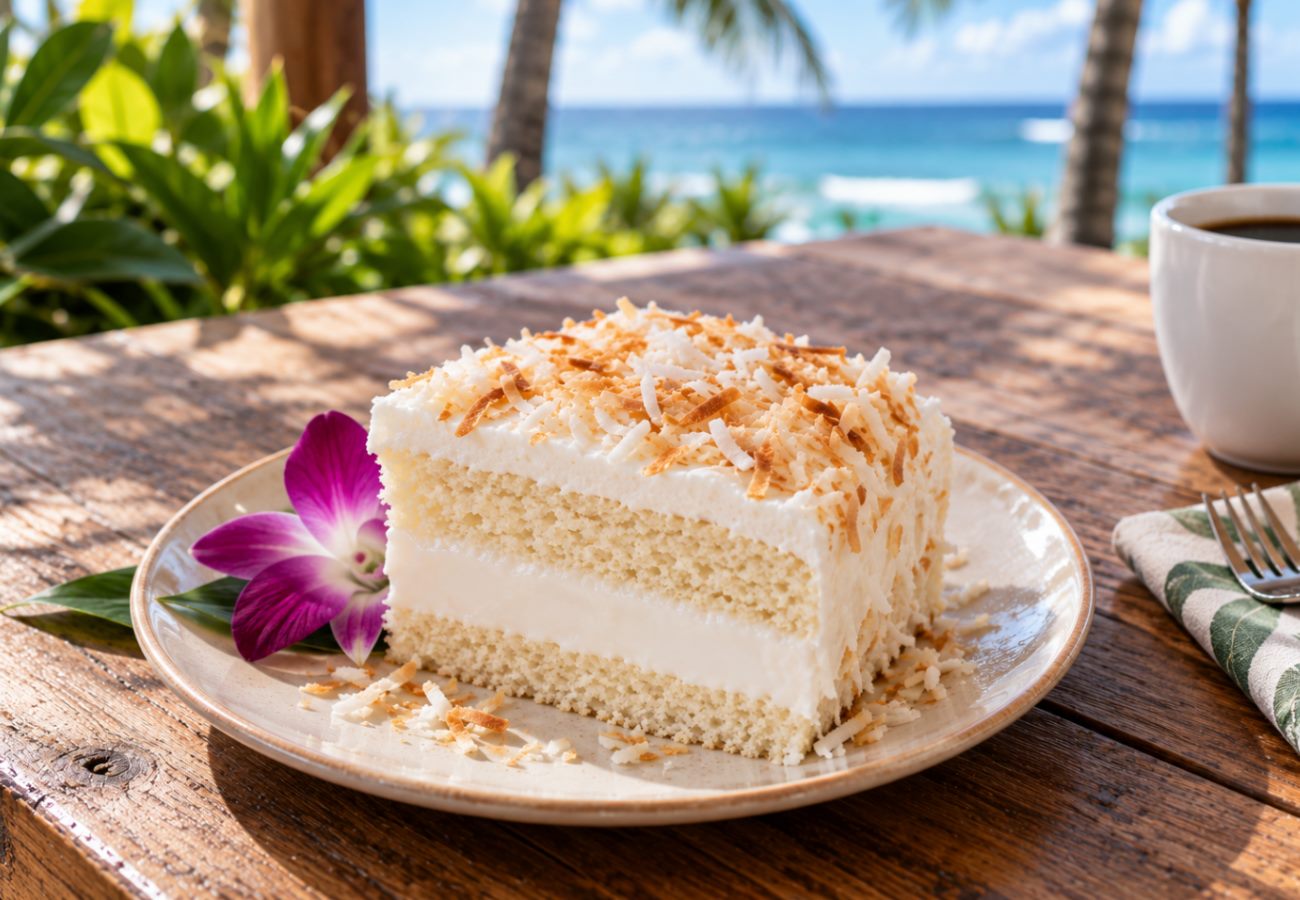 Coconut haupia cake