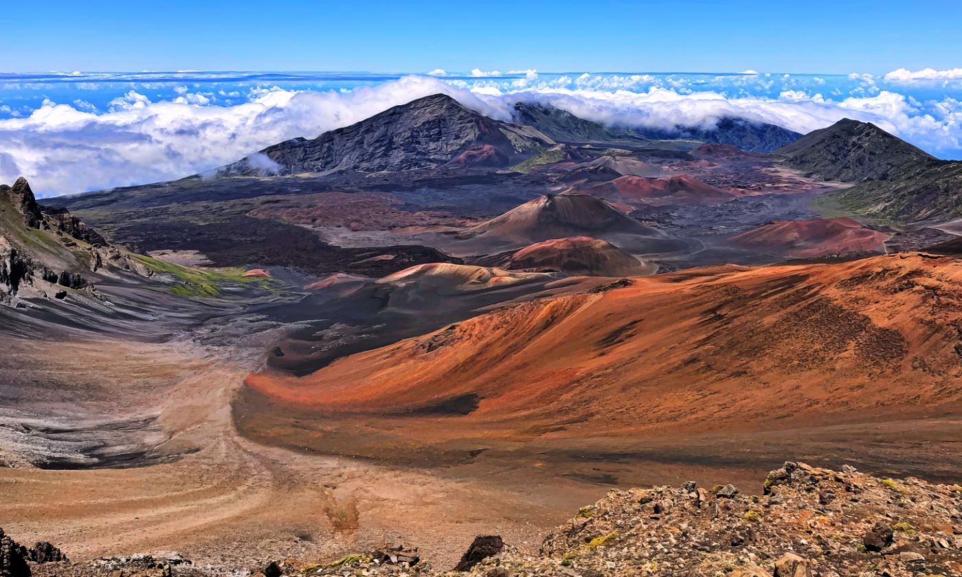 The Haleakala crater on Maui