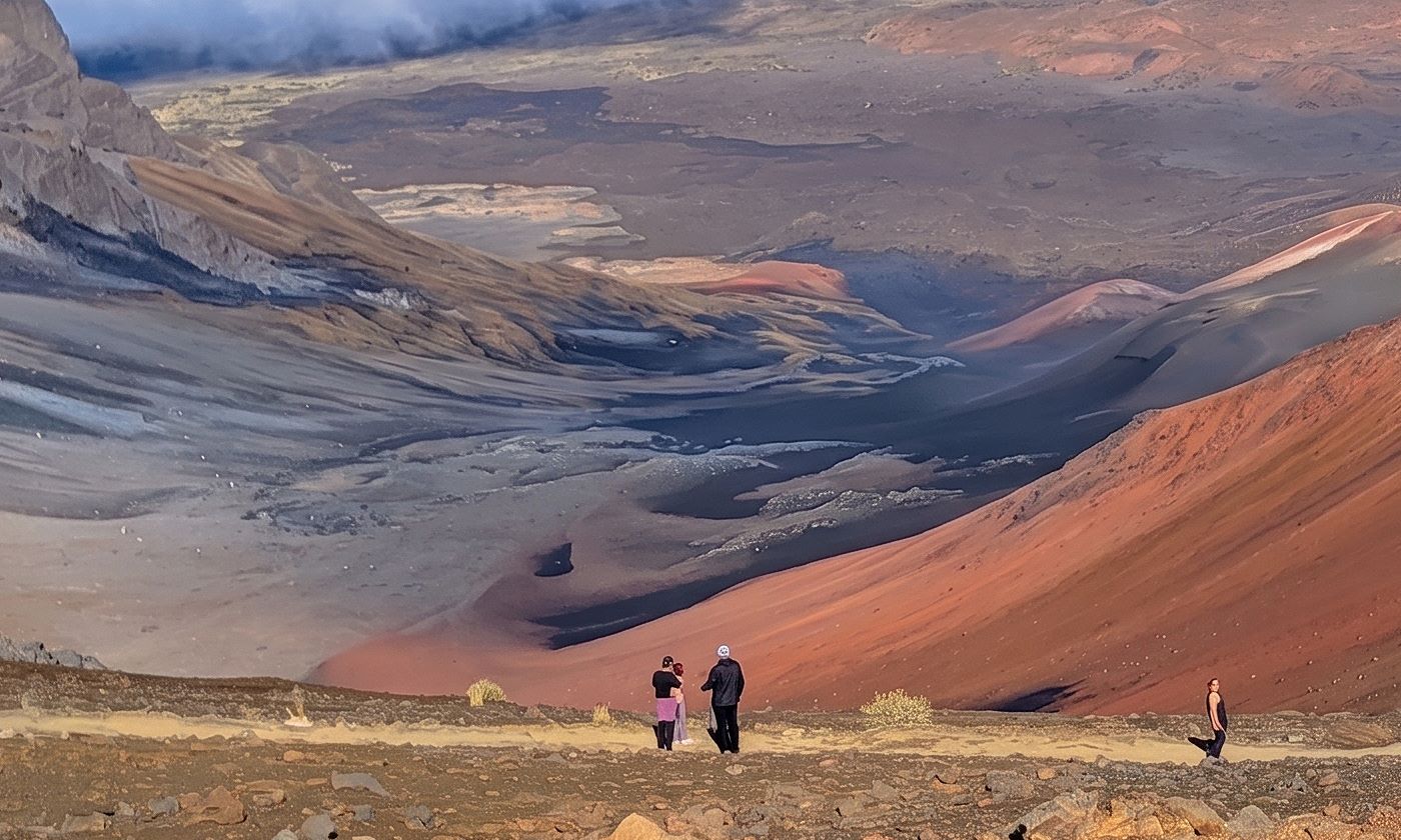 Volcanic gravel and rock on the crater floor at Haleakala