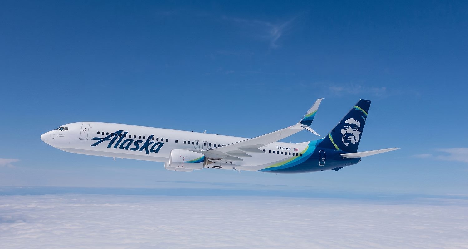 Alaska Airlines aircraft; Alaska Air Group is the parent company of Hawaiian Airlines