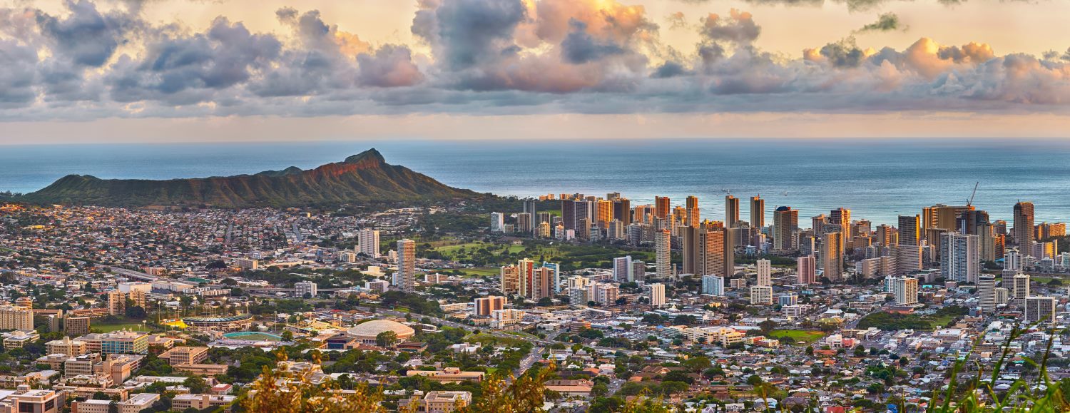 Aerial view of Waikiki and Diamond Head on Oahu