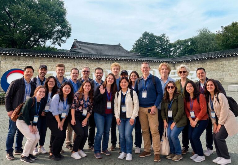 Corporate group at a palace in Seoul