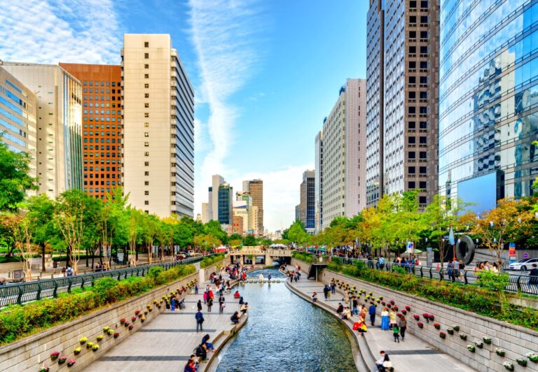 Cheonggyecheon stream in central Seoul